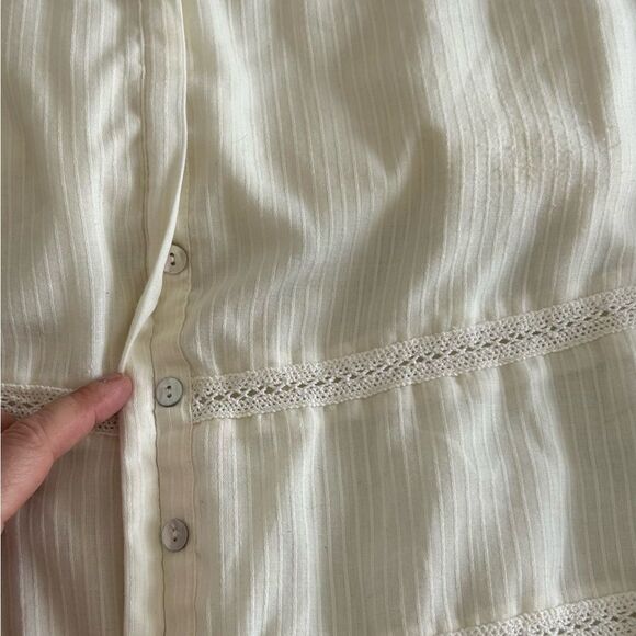 Sweet Baby Jamie Ivory Lace Boho Cottage Core Midi Dress - Picture 8 of 16